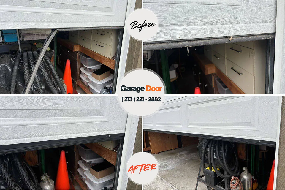 Before and after: garage door repair Craigsville, VA